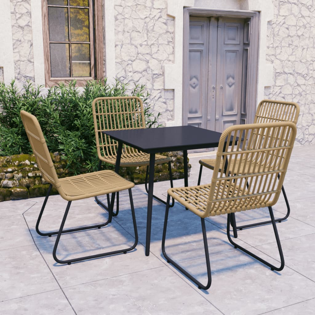 vidaXL Patio Dining Set Seat Black/Oak and Black 3/5/7/9 Piece Multi Sizes-13