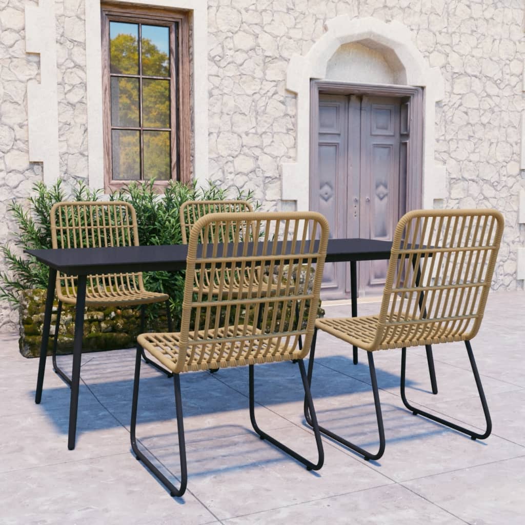 vidaXL Patio Dining Set Seat Black/Oak and Black 3/5/7/9 Piece Multi Sizes-12