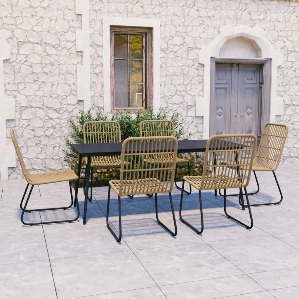 vidaXL Patio Dining Set Seat Black/Oak and Black 3/5/7/9 Piece Multi Sizes-11
