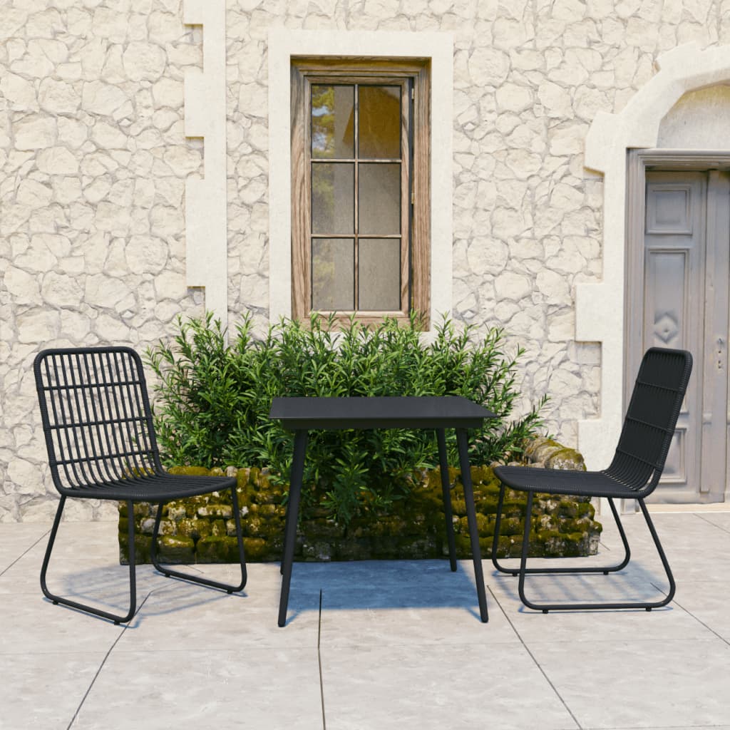 vidaXL Patio Dining Set Seat Black/Oak and Black 3/5/7/9 Piece Multi Sizes-8