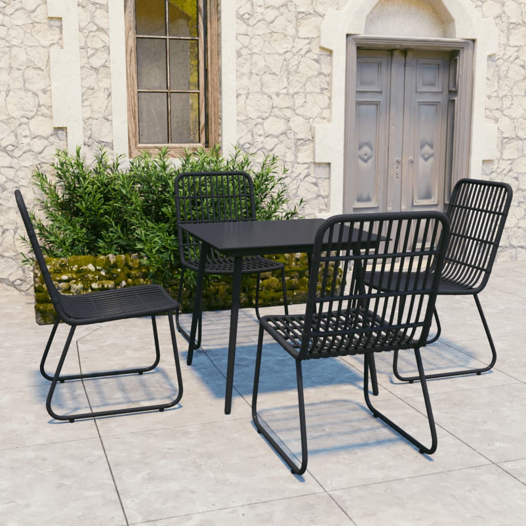 vidaXL Patio Dining Set Seat Black/Oak and Black 3/5/7/9 Piece Multi Sizes-7