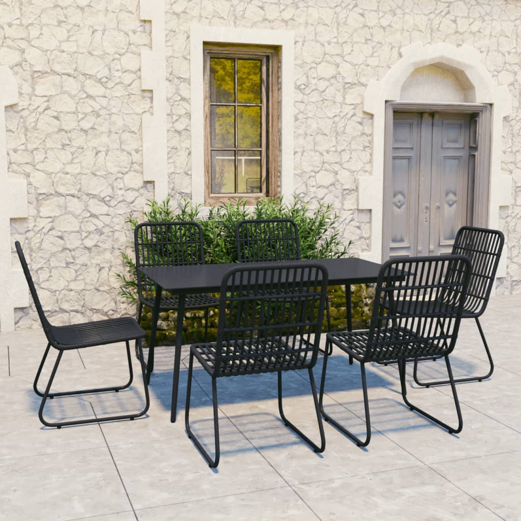 vidaXL Patio Dining Set Seat Black/Oak and Black 3/5/7/9 Piece Multi Sizes-6