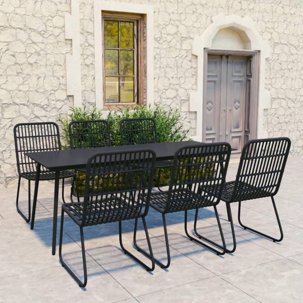 vidaXL Patio Dining Set Seat Black/Oak and Black 3/5/7/9 Piece Multi Sizes-10