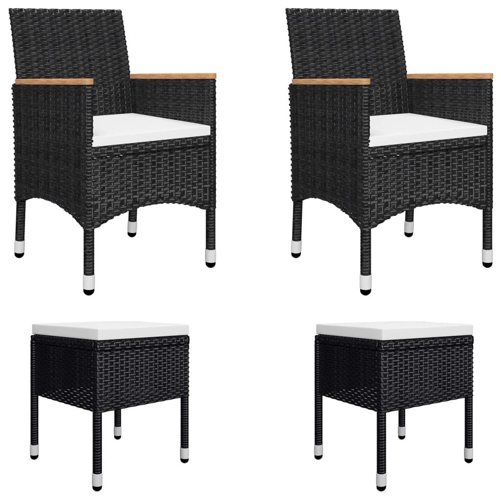 vidaXL 5 Piece Patio Dining Set Black-2