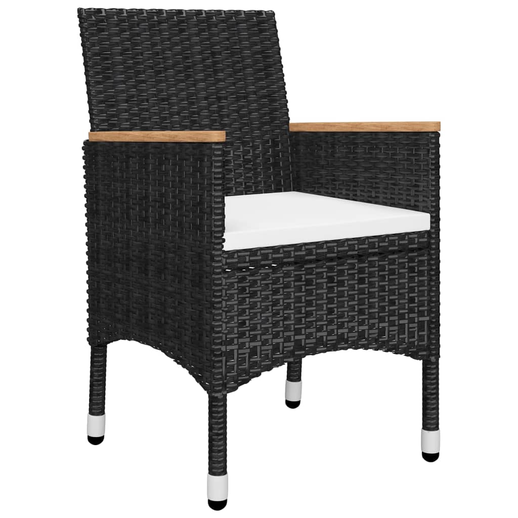 vidaXL 5 Piece Patio Dining Set Black-3
