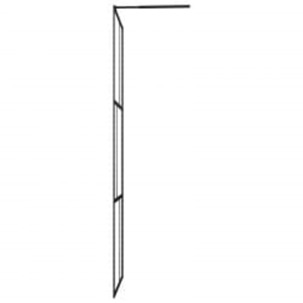 vidaXL Walk-in Shower Wall with Shelf Black 45.3"x76.8" ESG Glass&Aluminum-4