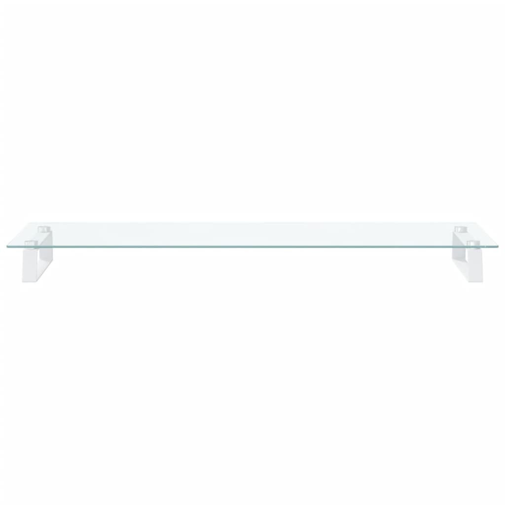 vidaXL Monitor Stand Desktop Computer Screen Riser Tempered Glass and Metal-2