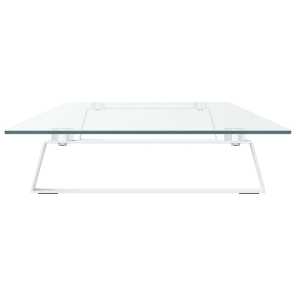 vidaXL Monitor Stand Desktop Computer Screen Riser Tempered Glass and Metal-3