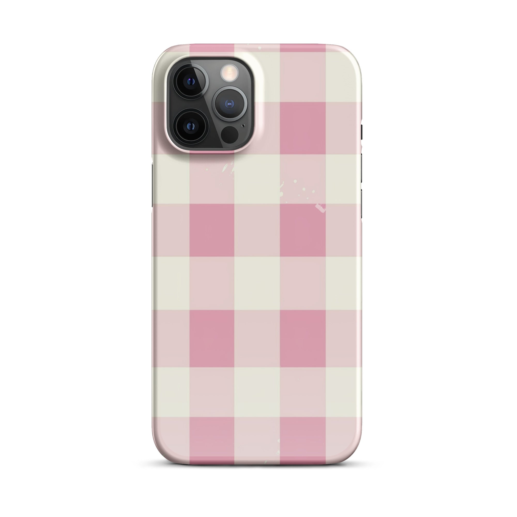 Pink Check Phone case for iPhone-12