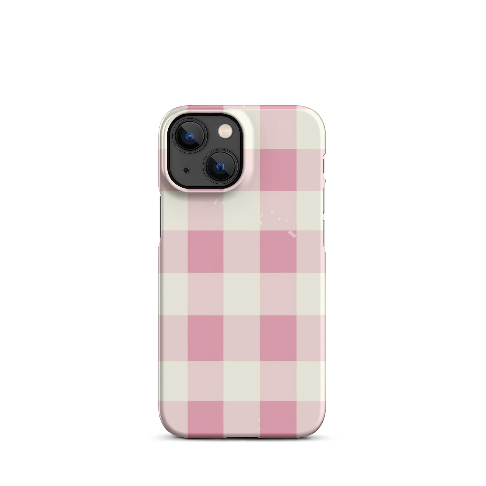 Pink Check Phone case for iPhone-15